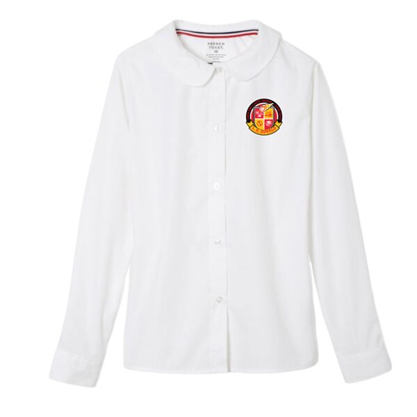 Girls White Long Sleeve Oxford Thumbnail