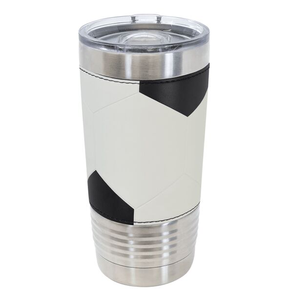 Soccer Leather Tumbler 20oz Thumbnail