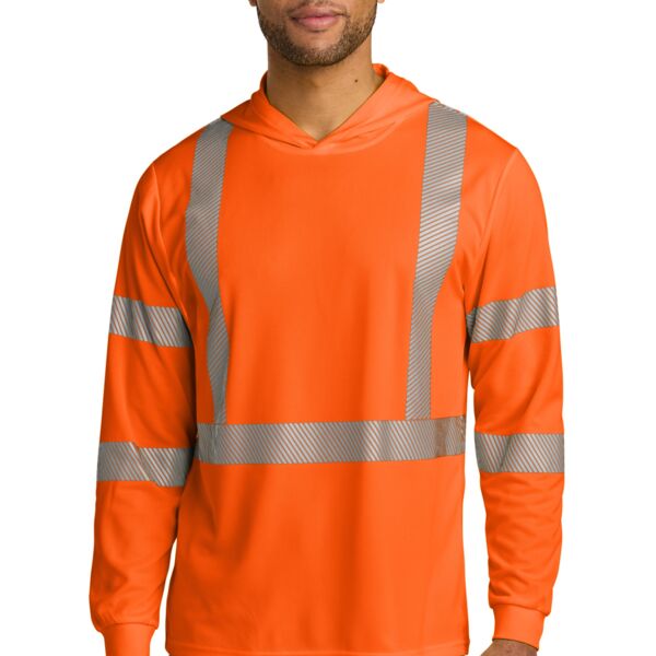 Ansi 107 Class 3 Long Sleeve Segmented Tape Hooded Tee Thumbnail